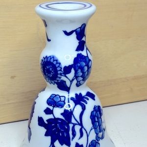 Vintage Candle Holder blue floral
